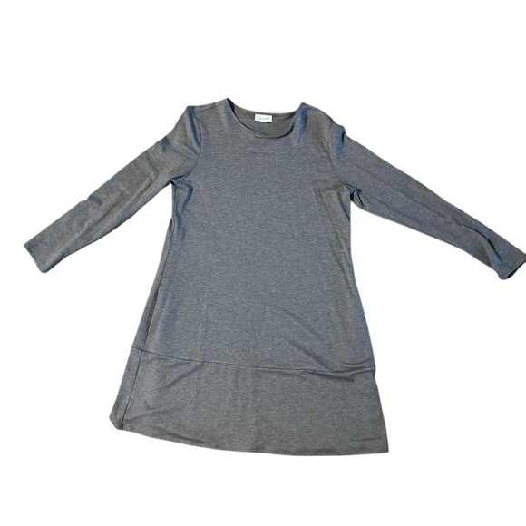 J Jill Pure Jill Knit Luxe Tencel Dress Charcoal Gray Pockets Comfort w/ Scarf - Picture 5 of 10